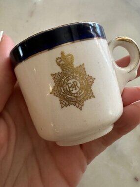 Authentic Vintage Alfred Meakin Cup & Saucer Bleu De Roi with Royal Canadian